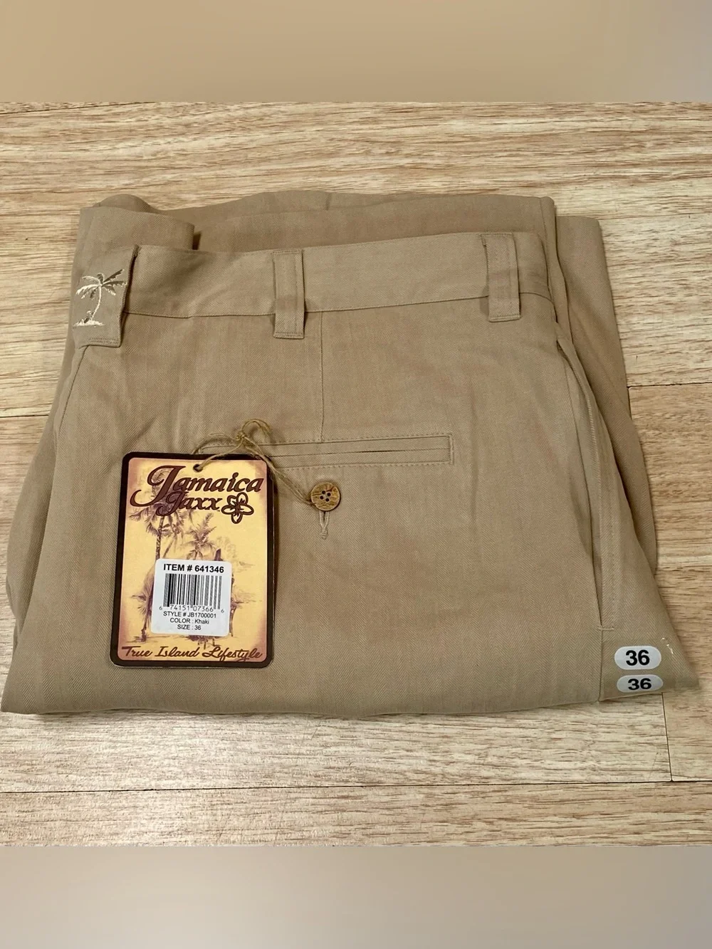 Jamaica Jaxx Silk Shorts Mens Size 36 Khaki Pleated Casual True Island Lifestyle